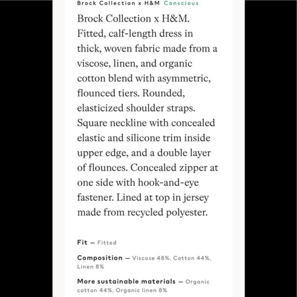 Brock Collection x H&M Flounced Dress NWT Cotton Light Pink Fitted Tiers - Picture 13 of 13